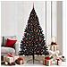 Albero di Natale artificiale con luci integrate Nero 210 cm PVC - Foto miniatura 2