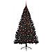 Albero di Natale artificiale con luci integrate Nero 210 cm PVC - Foto miniatura 3
