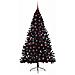 Albero di Natale artificiale con luci integrate Nero 210 cm PVC - Foto miniatura 4