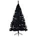 Albero di Natale artificiale con luci integrate Nero 210 cm PVC - Foto miniatura 5