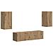 Set mobile TV 4 pcs Rovere artigianale Legno multistrato - Foto miniatura 1