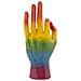 Scultura Mano Rainbow Ok In Resina Arcobaleno - Foto miniatura 2
