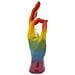 Scultura Mano Rainbow Ok In Resina Arcobaleno - Foto miniatura 3