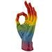 Scultura Mano Rainbow Ok In Resina Arcobaleno - Foto miniatura 4