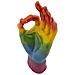 Scultura Mano Rainbow Ok In Resina Arcobaleno - Foto miniatura 5