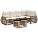 Set Divano da Giardino 6 pz Beige e Bianco Crema polyrattan - Foto miniatura 1