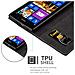 Custodia Compatibile Con Nokia Lumia 925 In Nero Marrone - Coperchio Protettiva Con Chiusura Magnetica, Funzione Stand E Tasca Per Le Carte - Foto miniatura 4
