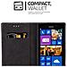 Custodia Compatibile Con Nokia Lumia 925 In Nero Marrone - Coperchio Protettiva Con Chiusura Magnetica, Funzione Stand E Tasca Per Le Carte - Foto miniatura 7