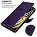 Custodia Compatibile Con Samsung Galaxy Note 9 In Lilla Scuro Fiore - Coperchio Protettivo In Design Floreale Con Chiusura Magnetica, Funzione Stand E Slot Per Carte - Foto miniatura 4