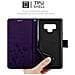 Custodia Compatibile Con Samsung Galaxy Note 9 In Lilla Scuro Fiore - Coperchio Protettivo In Design Floreale Con Chiusura Magnetica, Funzione Stand E Slot Per Carte - Foto miniatura 5
