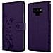 Custodia Compatibile Con Samsung Galaxy Note 9 In Lilla Scuro Fiore - Coperchio Protettivo In Design Floreale Con Chiusura Magnetica, Funzione Stand E Slot Per Carte - Foto miniatura 8