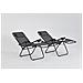 Set Di 2 Sdraio Reclinabili Nere E Grigio Scuro Manihi - Foto miniatura 2