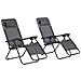 Set Di 2 Sdraio Reclinabili Nere E Grigio Scuro Manihi - Foto miniatura 1