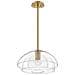 Sospensione Contemporanea Lotus Acciaio Ottone Antico Vetro 1 Luce E27 - Foto miniatura 1
