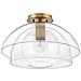 Sospensione Contemporanea Lotus Acciaio Ottone Antico Vetro 1 Luce E27 - Foto miniatura 4