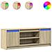 Mobile Porta Tv Con Led Rovere Sonoma 139,5x34x50 Cm Truciolato - Foto miniatura 2
