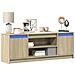 Mobile Porta Tv Con Led Rovere Sonoma 139,5x34x50 Cm Truciolato - Foto miniatura 1