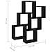 Mensola Da Parete A Cubo Nera 78x15x93 Cm In Legno Multistrato - Foto miniatura 5