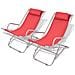 Sedie A Sdraio Reclinabili 2 Pz In Acciaio Rosso - Foto miniatura 2