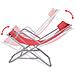 Sedie A Sdraio Reclinabili 2 Pz In Acciaio Rosso - Foto miniatura 7
