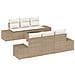 Set Divano da Giardino 7 Pezzi con Cuscini Beige Polirattan - Foto miniatura 1