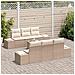 Set Divano da Giardino 7 Pezzi con Cuscini Beige Polirattan - Foto miniatura 3