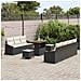 Set Divano Giardino 10 Pezzi con Cuscini Nero Polyrattan Acacia, Divano Giardino 2 Posti con Ripostiglio e Cuscini Nero Polyrattan, Set da Pranzo Giardino 3 Pezzi con Cuscini Nero Polyrattan Acacia - Foto miniatura 3