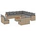 Set Divani da Giardino 14pz con Cuscini in Polyrattan Beige - Foto miniatura 1