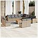 Set Divani da Giardino 14pz con Cuscini in Polyrattan Beige - Foto miniatura 2