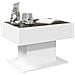Tavolino Salotto con LED Bianco 70x50x45 cm Legno Multistrato - Foto miniatura 5
