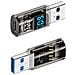 Adattatore Da Usb-a Maschio A Type-c Femmina Con Display Digitale - Nero Trasparente (confezione Da 2) - Foto miniatura 2
