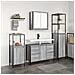 Set di mobili per il bagno con porta 3 pcs Grigio sonoma e Nero - Foto miniatura 2