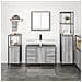 Set di mobili per il bagno con porta 3 pcs Grigio sonoma e Nero - Foto miniatura 4