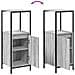 Set di mobili per il bagno con porta 3 pcs Grigio sonoma e Nero - Foto miniatura 9