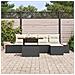 Set Divano da Giardino con archiviazione 6 pcs Nero Poly Rattan - Foto miniatura 3