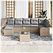 Set Divano da Giardino 8 pcs beige e grigio chiaro Poly Rattan - Foto miniatura 3