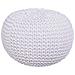 Pouf In Cotone Intrecciato Bianco 38x38x30h - Foto miniatura 1
