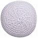 Pouf In Cotone Intrecciato Bianco 38x38x30h - Foto miniatura 4