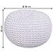 Pouf In Cotone Intrecciato Bianco 38x38x30h - Foto miniatura 5
