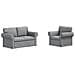 Divano 2 pcs Grigio chiaro 155 x 82 x 80 cm Tessuto - Foto miniatura 1