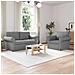 Divano 2 pcs Grigio chiaro 155 x 82 x 80 cm Tessuto - Foto miniatura 2