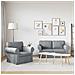 Divano 2 pcs Grigio chiaro 155 x 82 x 80 cm Tessuto - Foto miniatura 3
