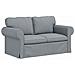 Divano 2 pcs Grigio chiaro 155 x 82 x 80 cm Tessuto - Foto miniatura 5
