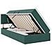 Letto con contenitore e LED Verde Scuro 100 x 200 cm Velluto - Foto miniatura 1