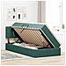 Letto con contenitore e LED Verde Scuro 100 x 200 cm Velluto - Foto miniatura 4