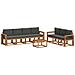 Set di divani da esterno con cuscino 8 pcs Naturale e Antracite - Foto miniatura 1