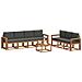 Set di divani da esterno con cuscino 8 pcs Naturale e Antracite - Foto miniatura 3
