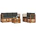 Set divani 6 pcs Naturale e Antracite Legno di Acacia Massello - Foto miniatura 3