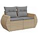 Set di divani 8 pz Beige e Grigio Chiaro - Foto miniatura 5