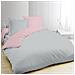 Parure De Couette Bicolore 100% Coton - 1 Housse De Couette 220x240 Cm + 2 Taies 65x65 Cm Gris Et Rose - Foto miniatura 1